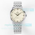 Swiss replica 2892 automatic watch A+ factory Omega De Ville Prestige cream dial watch 